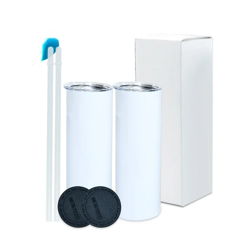 Tumbler 20Oz White - Vasos de Acero Inoxidable Blancos de