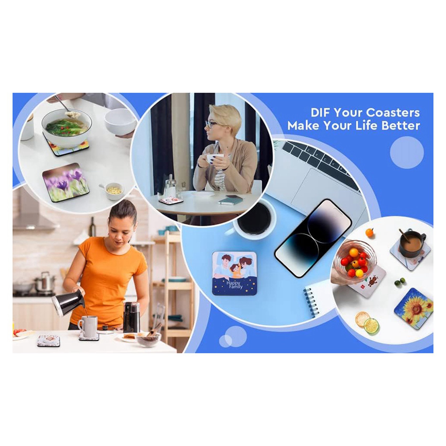 40 posavasos cuadrados para su - Coaster Sublimation Blank reseña y precio